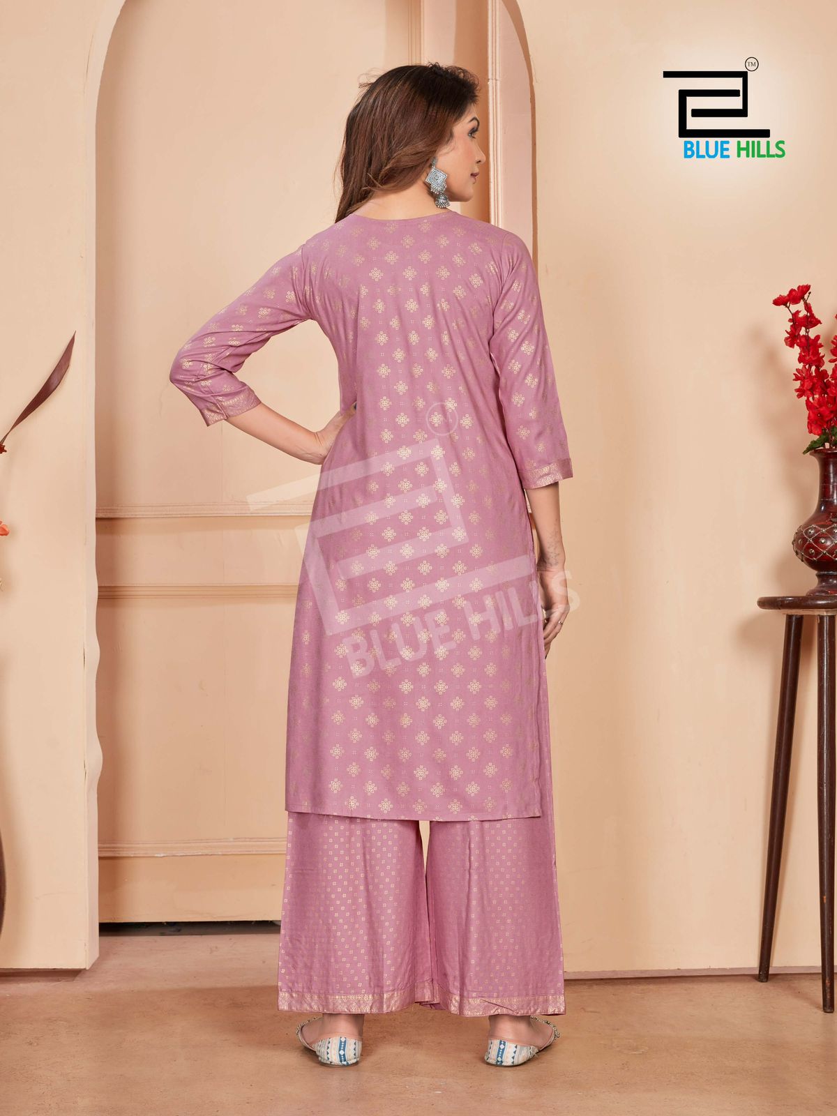 Reel By Blue Hills Rayon Printed Straight Kurti With Palazzo  Wholesalers In Delhi